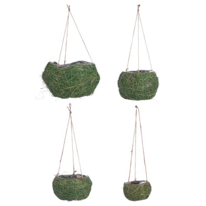 SET 4 CESTI PAGLIA GREEN 35X23